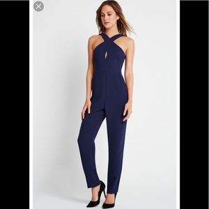 BCBG Navy Criss Cross Jumpsuit
